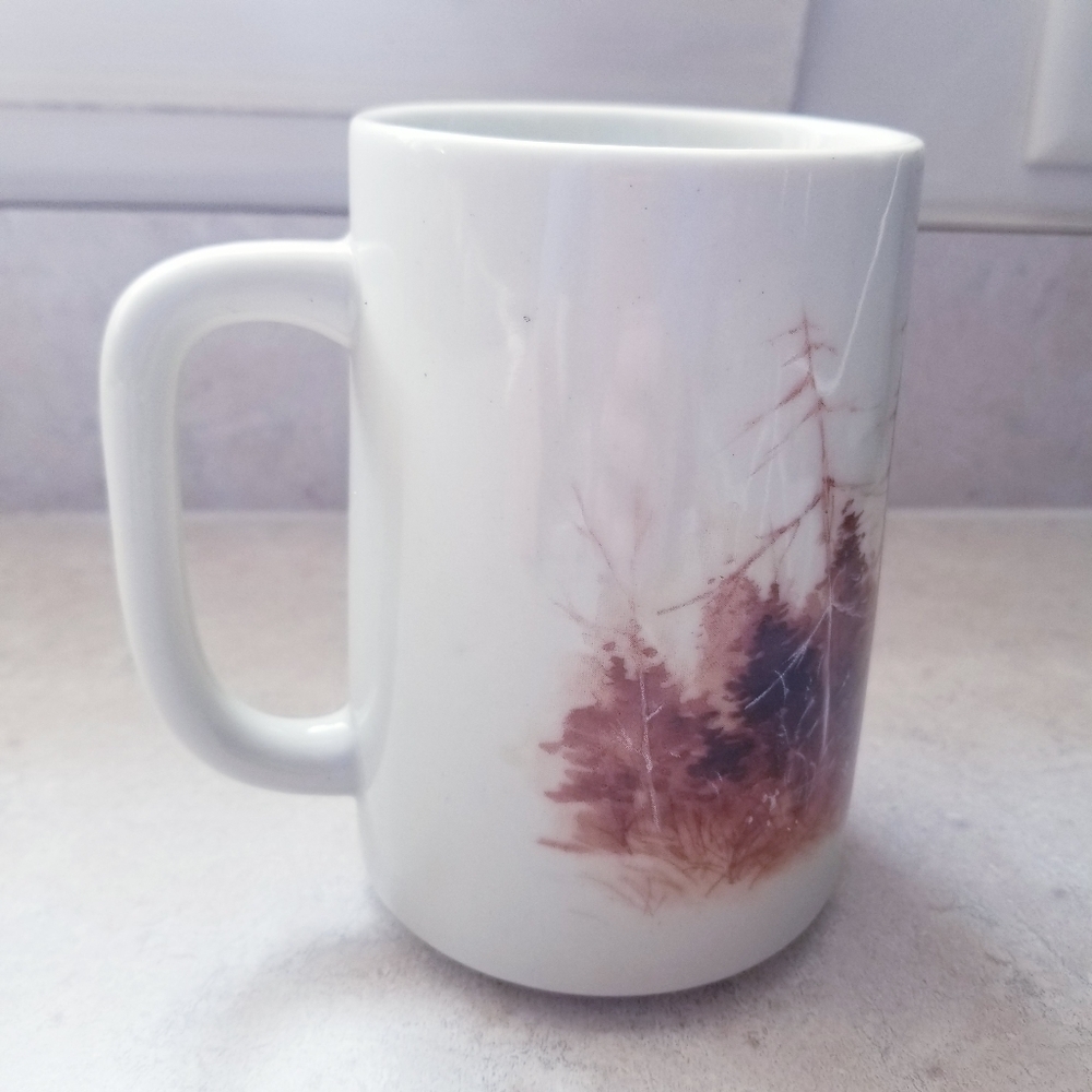 Vintage Otagiri Deer Stag Buck Doe Graphic Coffee Mug - Picture 4 of 7
